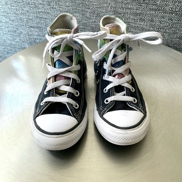 Converse Chuck Taylor All Star Hi glitter drip Sneakers high top kids shoes girl - Picture 2 of 7
